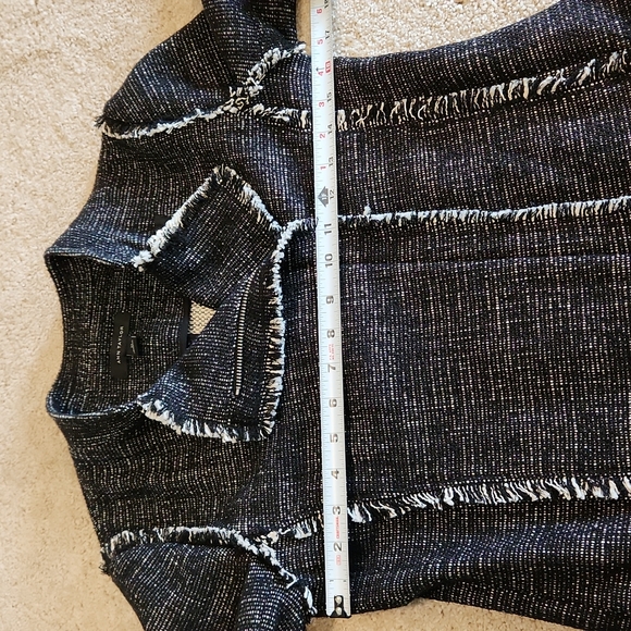 Ann Taylor Woven Moto Style Jacket With Fringe Embellishment - Picture 7 of 13